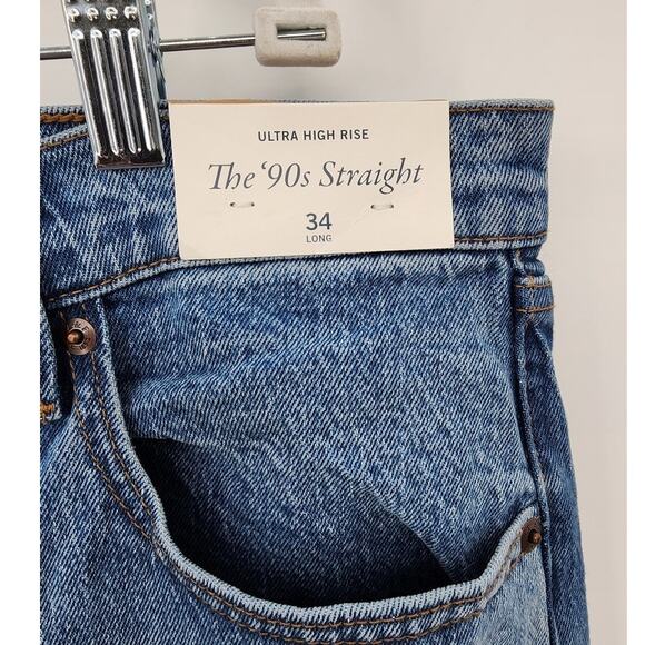 New NWT Abercrombie & Fitch 90's Straight Ultra High Rise Size 34 Long - Picture 9 of 11